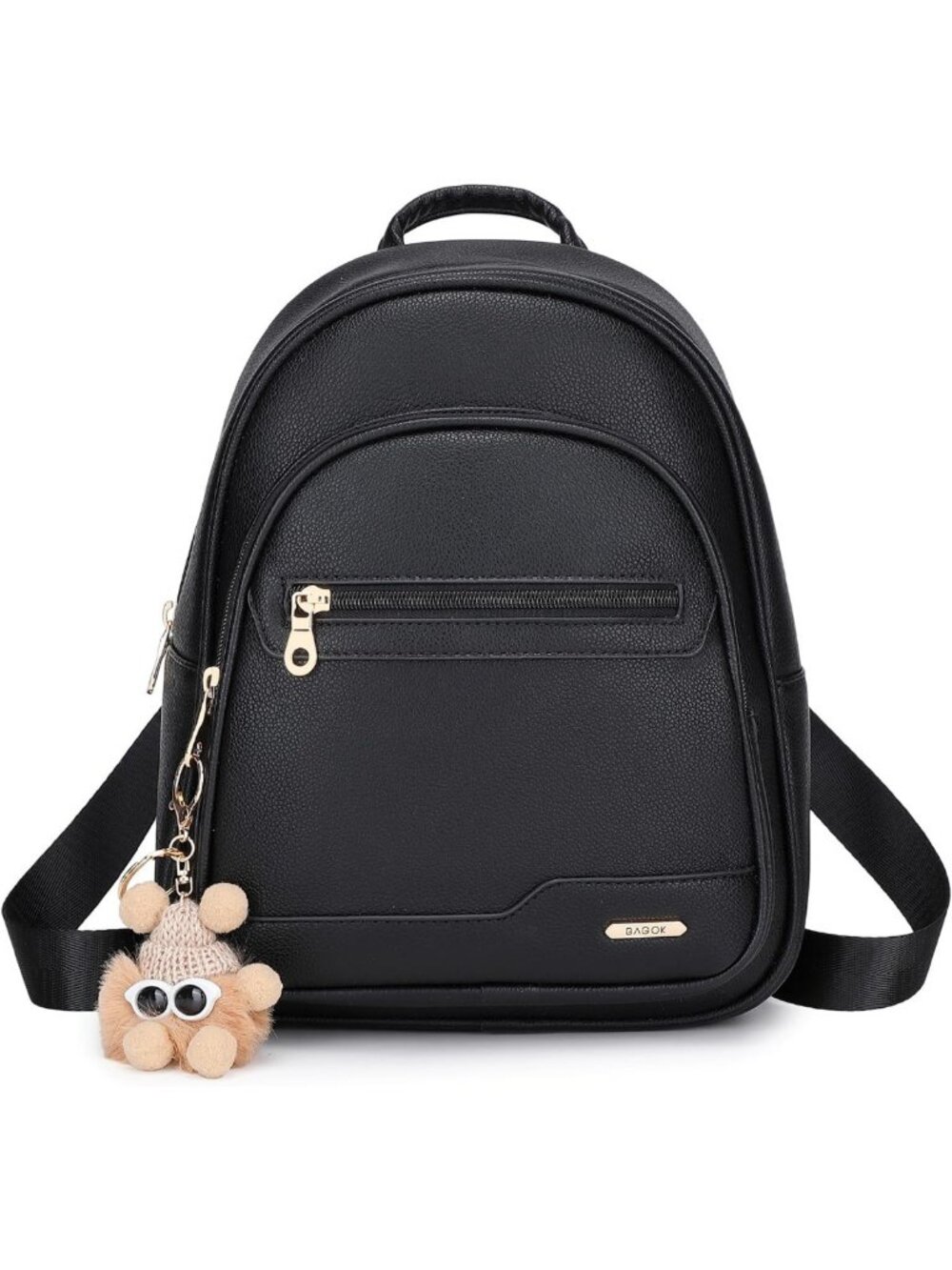 Cute Mini Leather Backpack Purse for Women, Small Fashion Bag with Cartoon Charm